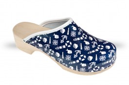 Women's Wooden clogs Anatomico - CD5 Navy/White